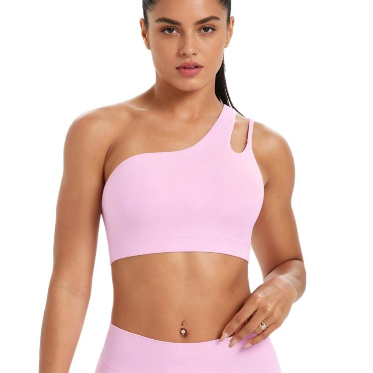 Reggiseno sportivo monospalla senza schienale per corsa, fitness e yoga, L, XL