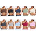 Reggiseno sportivo monospalla senza schienale per corsa, fitness e yoga, L, XL