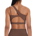 Reggiseno sportivo monospalla senza schienale per corsa, fitness e yoga, S, M