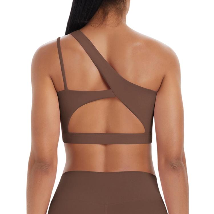 Reggiseno sportivo monospalla senza schienale per corsa, fitness e yoga, L, XL