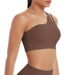 Reggiseno sportivo monospalla senza schienale per corsa, fitness e yoga, S, M