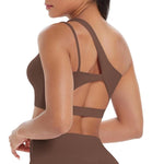 Reggiseno sportivo monospalla senza schienale per corsa, fitness e yoga, S, M