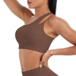 Reggiseno sportivo monospalla senza schienale per corsa, fitness e yoga, S, M