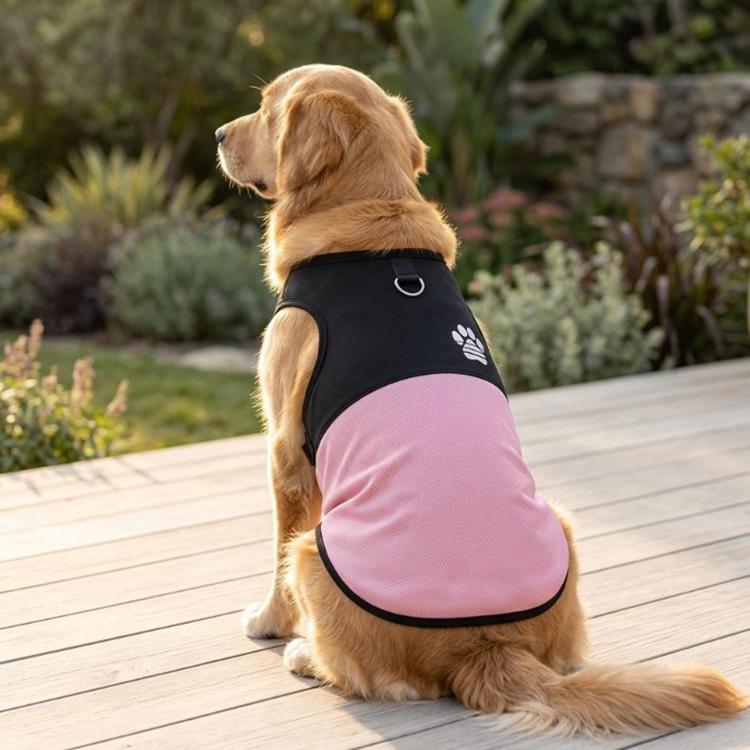 Gilet per cani a blocchi di colore con impronta di zampa, pettorina traspirante in rete per animali domestici con attacco per guinzaglio., XL, 2XL