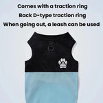 Gilet per cani a blocchi di colore con impronta di zampa, pettorina traspirante in rete per animali domestici con attacco per guinzaglio., XS, S, M, L