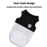 Gilet per cani a blocchi di colore con impronta di zampa, pettorina traspirante in rete per animali domestici con attacco per guinzaglio., XS, S, M, L