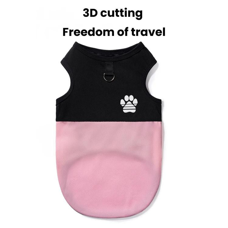 Gilet per cani a blocchi di colore con impronta di zampa, pettorina traspirante in rete per animali domestici con attacco per guinzaglio., XL, 2XL