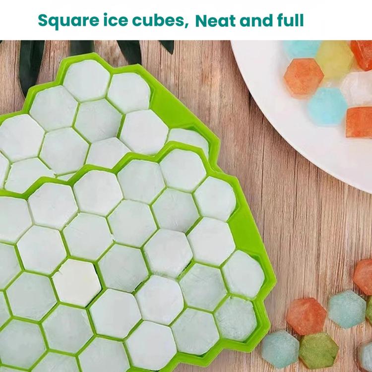 Vassoio per cubetti di ghiaccio in silicone con coperchio, vassoio per cubetti di ghiaccio a nido d'ape per uso domestico, LsCook 18.3x11x2.2cm