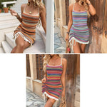 Abito estivo da spiaggia, stile etnico, sexy, perfetto per le vacanze estive al mare., S, M, L, XL
