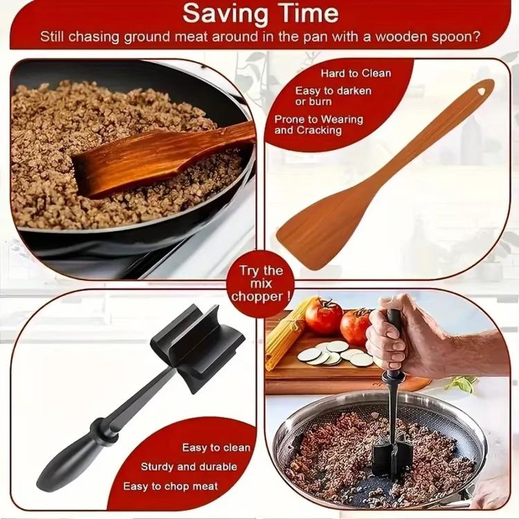 LsCook Tritacarne Manuale in Plastica Spatola da Cucina