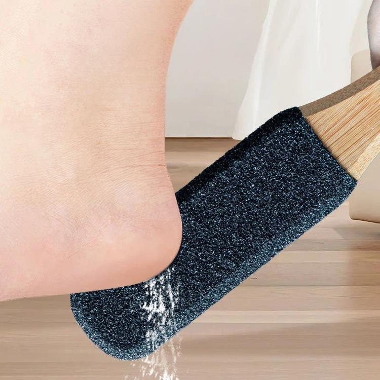 Lima per piedi per la rimozione di calli, con 5 lati in carburo di silicio e pietra pomice, con manico ergonomico in bambù.