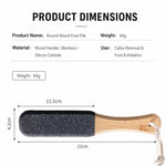 Lima per piedi per la rimozione di calli, con 5 lati in carburo di silicio e pietra pomice, con manico ergonomico in bambù.