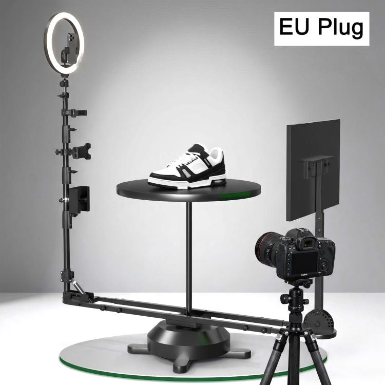Supporto girevole elettrico a 360 gradi per esposizione, piattaforma girevole panoramica per fotografia di prodotti con smartphone e fotocamere DSLR., EU Plug, US Plug, UK Plug
