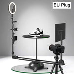 Supporto girevole elettrico a 360 gradi per esposizione, piattaforma girevole panoramica per fotografia di prodotti con smartphone e fotocamere DSLR., EU Plug, US Plug, UK Plug