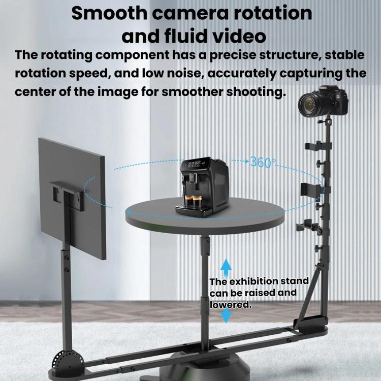 Supporto girevole elettrico a 360 gradi per esposizione, piattaforma girevole panoramica per fotografia di prodotti con smartphone e fotocamere DSLR., EU Plug, US Plug, UK Plug