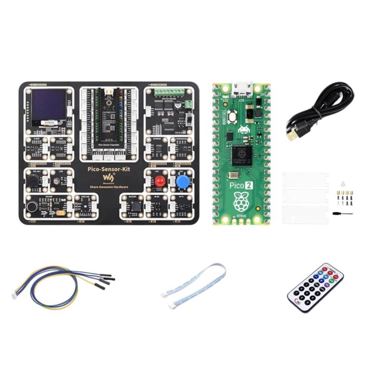 Scheda microcontroller Waveshare per Raspberry Pi Pico 2 basata sul chip ufficiale RP2350, con design dual-core e doppia architettura., Original, Starter Kit, Sensor Kit