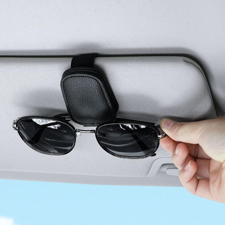 Porta occhiali da sole auto in pelle Nappa con clip magnetica