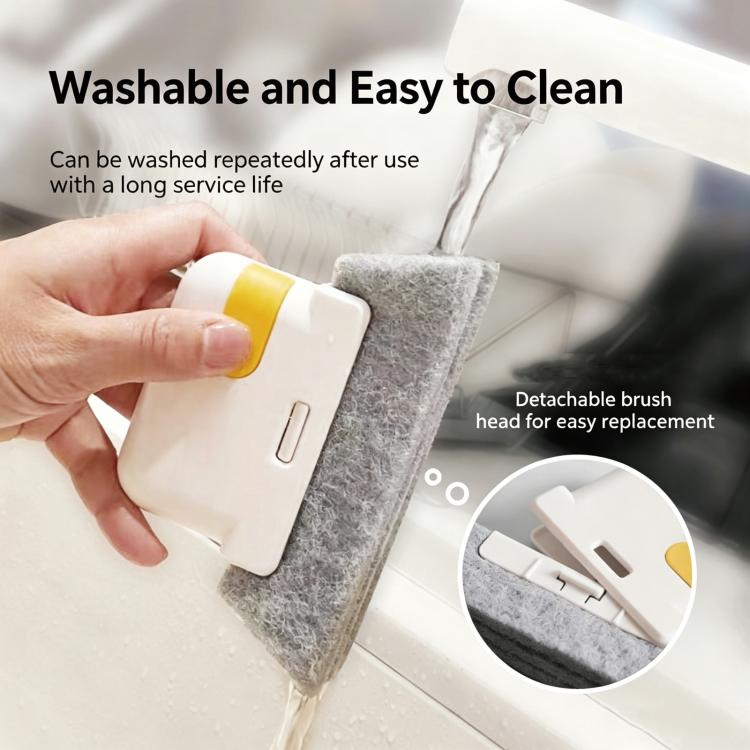 Spazzola 2 in 1 per la pulizia delle fessure delle finestre con raschietto incorporato, strumento manuale per la pulizia di fessure e binari di porte scorrevoli, lavandini di bagno e cucina., 1pc