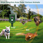 Repellente per animali a infrarossi impermeabile per esterni, repellente per donnole ad ultrasuoni ad alta potenza, Square Shape