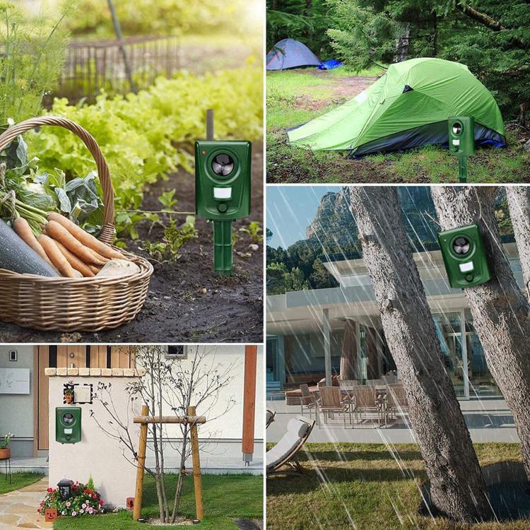 Repellente per animali a infrarossi impermeabile per esterni, repellente per donnole ad ultrasuoni ad alta potenza, Square Shape