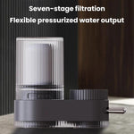 Filtro flessibile pressurizzato per rubinetto da cucina, purificatore d'acqua con nucleo in ceramica lavabile., 1 Core Grey, 4 Core Grey, 1 Core White, 4 Core White