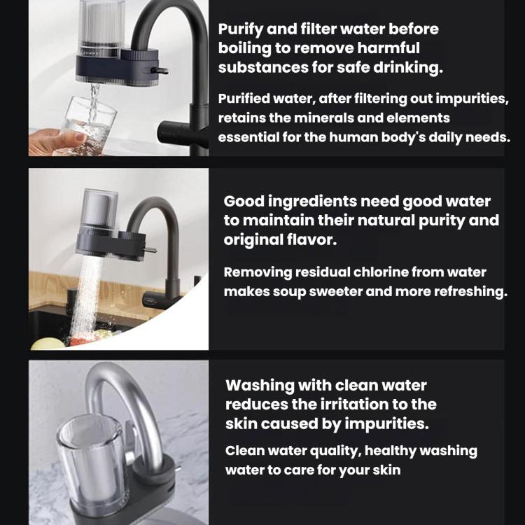 Filtro flessibile pressurizzato per rubinetto da cucina, purificatore d'acqua con nucleo in ceramica lavabile., 1 Core Grey, 4 Core Grey, 1 Core White, 4 Core White