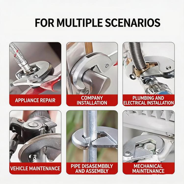 Chiave universale multifunzione da 8 pollici, regolabile, a sgancio rapido, per dadi e bulloni da 6-22 mm, chiave per tubi autoregolante per idraulica, riparazioni e settore automobilistico., Small