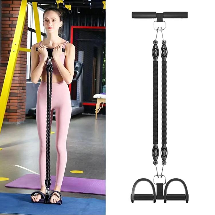 Fascia elastica multifunzionale per addominali con pedale, per aprire le spalle e modellare la schiena., Black 2 Tubes, Black 3 Tubes, Black 4 Tubes, Purple 2 Tubes, Purple 3 Tubes, Purple 4 Tubes