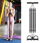 Fascia elastica multifunzionale per addominali con pedale, per aprire le spalle e modellare la schiena., Black 2 Tubes, Black 3 Tubes, Black 4 Tubes, Purple 2 Tubes, Purple 3 Tubes, Purple 4 Tubes