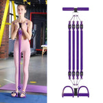 Fascia elastica multifunzionale per addominali con pedale, per aprire le spalle e modellare la schiena., Black 2 Tubes, Black 3 Tubes, Black 4 Tubes, Purple 2 Tubes, Purple 3 Tubes, Purple 4 Tubes