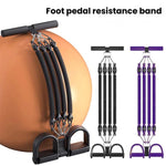 Fascia elastica multifunzionale per addominali con pedale, per aprire le spalle e modellare la schiena., Black 2 Tubes, Black 3 Tubes, Black 4 Tubes, Purple 2 Tubes, Purple 3 Tubes, Purple 4 Tubes