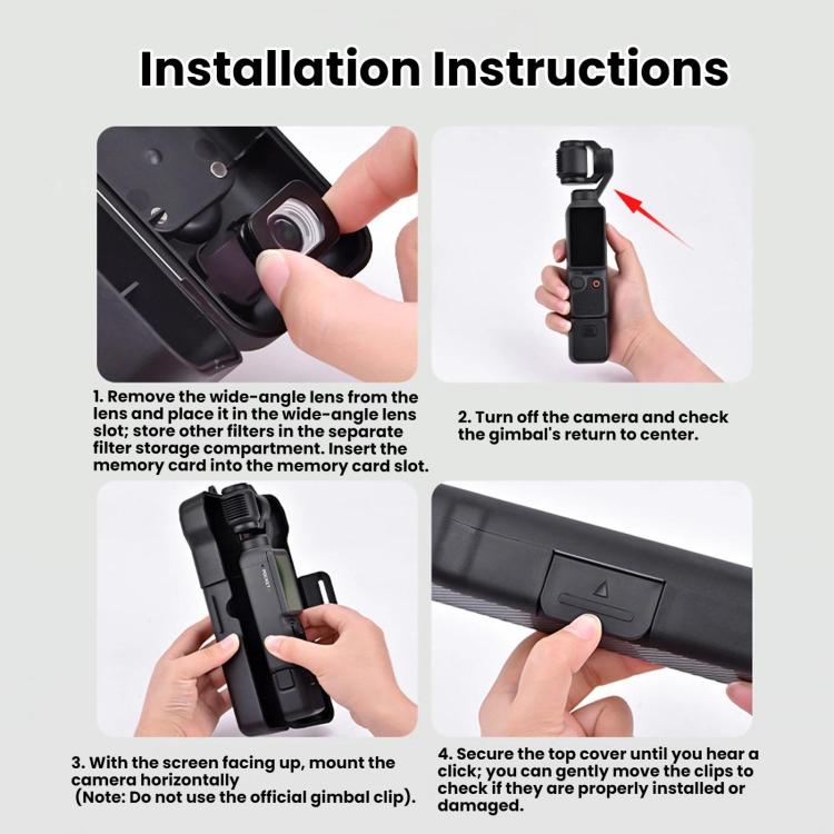 Custodia protettiva per obiettivo e display del gimbal BRDRC per DJI Osmo Pocket 4 / 3.