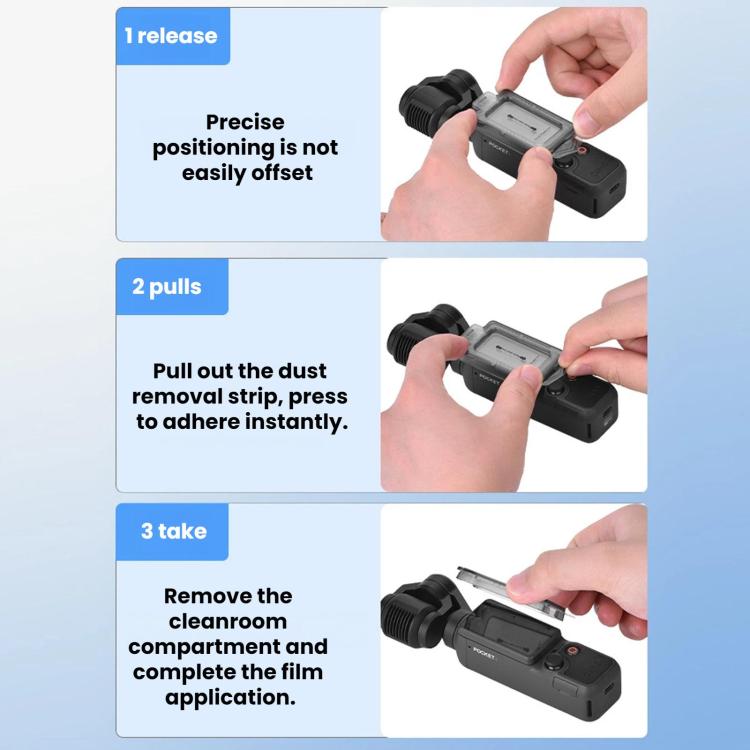 Applicazione per pellicola protettiva in vetro temperato AR BRDRC per DJI Osmo Pocket 4 / 3