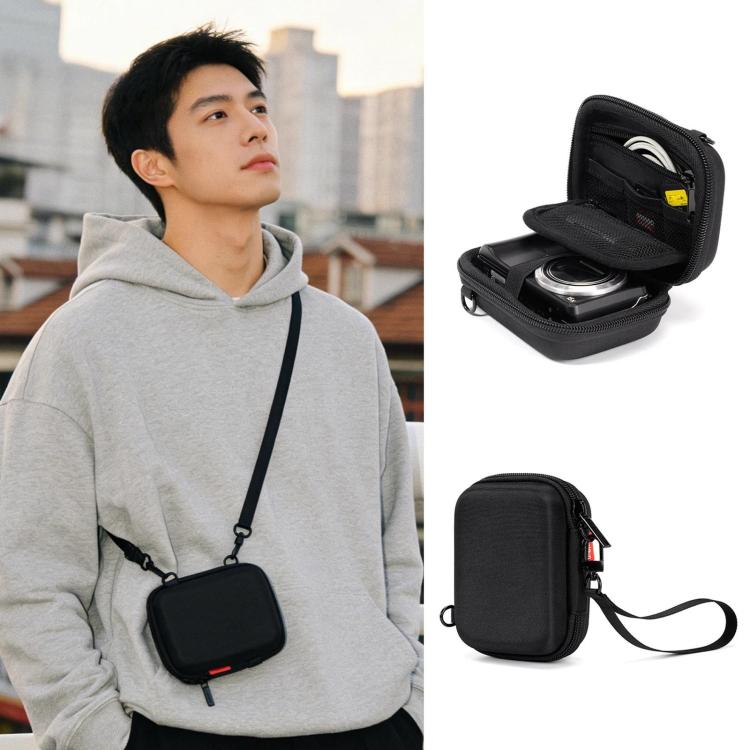 Borsa per fotocamera CCD portatile Cwatcun H45 3.0, tracolla singola in EVA, per fotocamere mirrorless compatte., H45 3.0 (Black)
