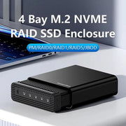 Box esterno per SSD Blueendless USB4 NVMe M.2, 40 Gbps, quadruplo alloggiamento, supporto Soft RAID 0/1/5, capacità 32 TB, US Plug, EU Plug, UK Plug, AU Plug