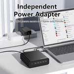 Box esterno per SSD Blueendless USB4 NVMe M.2, 40 Gbps, quadruplo alloggiamento, supporto Soft RAID 0/1/5, capacità 32 TB, US Plug, EU Plug, UK Plug, AU Plug