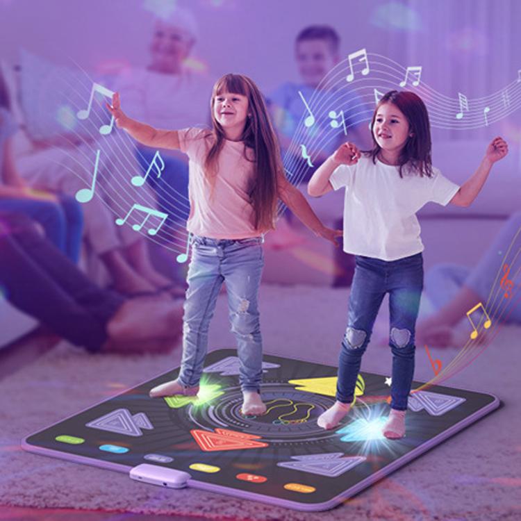 Tappetino da ballo luminoso per bambini, macchina da ballo musicale wireless per il fitness.