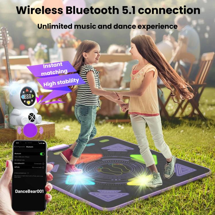 Tappetino da ballo luminoso per bambini, macchina da ballo musicale wireless per il fitness.