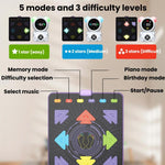 Tappetino da ballo luminoso per bambini, macchina da ballo musicale wireless per il fitness.
