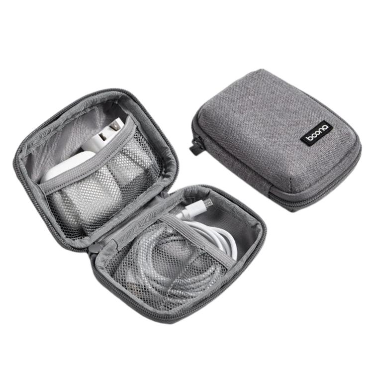 Baona BN-G020 Custodia per cavo cuffie, caricabatterie per chiavetta USB, custodia protettiva, organizer per adattatore di alimentazione per laptop, Large Gray, Large Black, Small Square Gray, Small Square Black