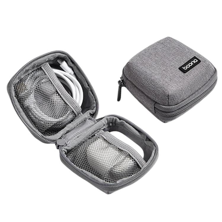Baona BN-G020 Custodia per cavo cuffie, caricabatterie per chiavetta USB, custodia protettiva, organizer per adattatore di alimentazione per laptop, Large Gray, Large Black, Small Square Gray, Small Square Black