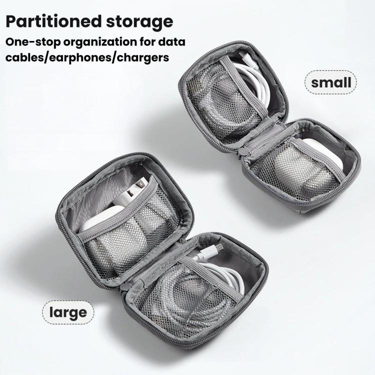 Baona BN-G020 Custodia per cavo cuffie, caricabatterie per chiavetta USB, custodia protettiva, organizer per adattatore di alimentazione per laptop, Large Gray, Large Black, Small Square Gray, Small Square Black