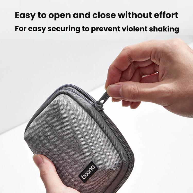 Baona BN-G020 Custodia per cavo cuffie, caricabatterie per chiavetta USB, custodia protettiva, organizer per adattatore di alimentazione per laptop, Large Gray, Large Black, Small Square Gray, Small Square Black
