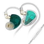 Auricolari in-ear KZ-AS16 PRO con 8 driver Pure Balanced Armature e cavo da 1,2 m., Green Standard, Green With Mic, Black Standard, Black With Mic