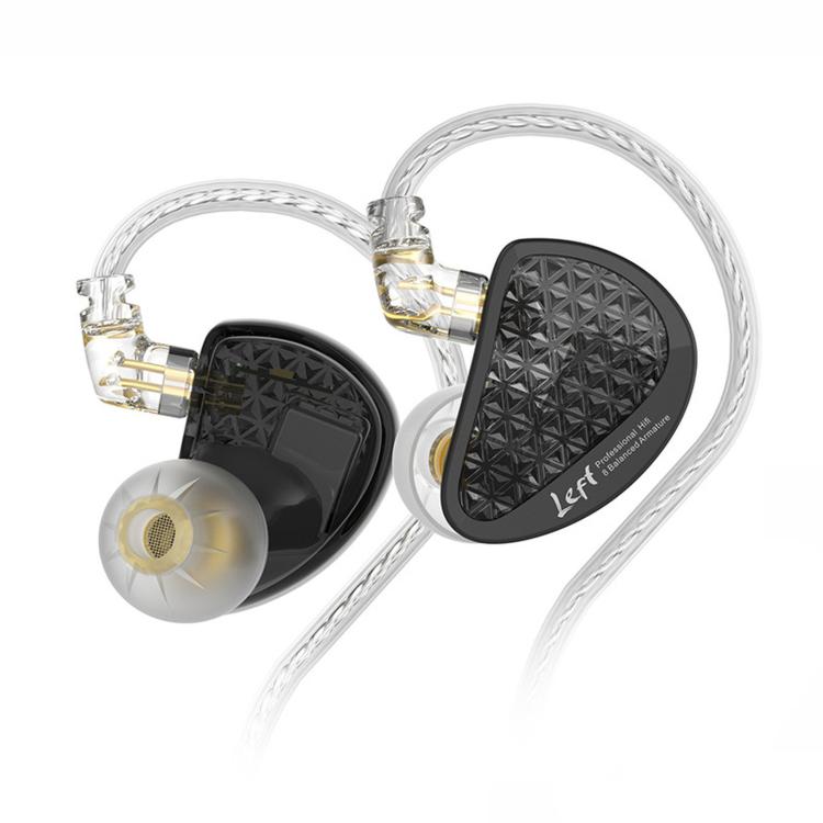 Auricolari in-ear KZ-AS16 PRO con 8 driver Pure Balanced Armature e cavo da 1,2 m., Green Standard, Green With Mic, Black Standard, Black With Mic