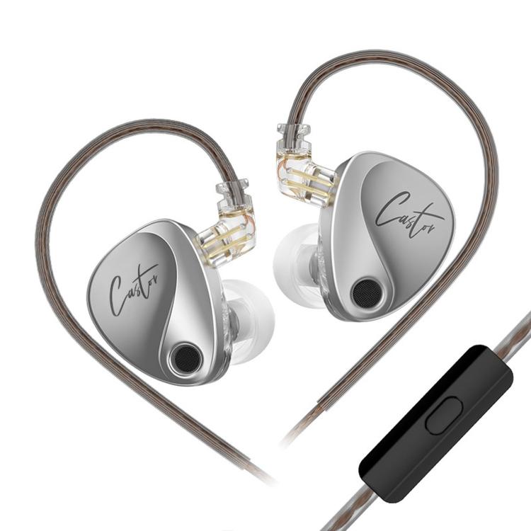 Auricolari in-ear KZ-Castor regolabili con doppio driver e cavo da 1,2 m, No Mic, With Mic, Enhanced Bass No Mic, Enhanced Bass With Mic