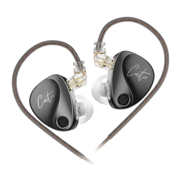 Auricolari in-ear KZ-Castor regolabili con doppio driver e cavo da 1,2 m, No Mic, With Mic, Enhanced Bass No Mic, Enhanced Bass With Mic