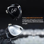 Auricolari in-ear KZ-Castor regolabili con doppio driver e cavo da 1,2 m, No Mic, With Mic, Enhanced Bass No Mic, Enhanced Bass With Mic