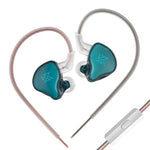 Auricolari dinamici in-ear KZ-EDCX con cavo da 1,2 m, Gray Standard, Gray With Mic, Green Standard, Green With Mic