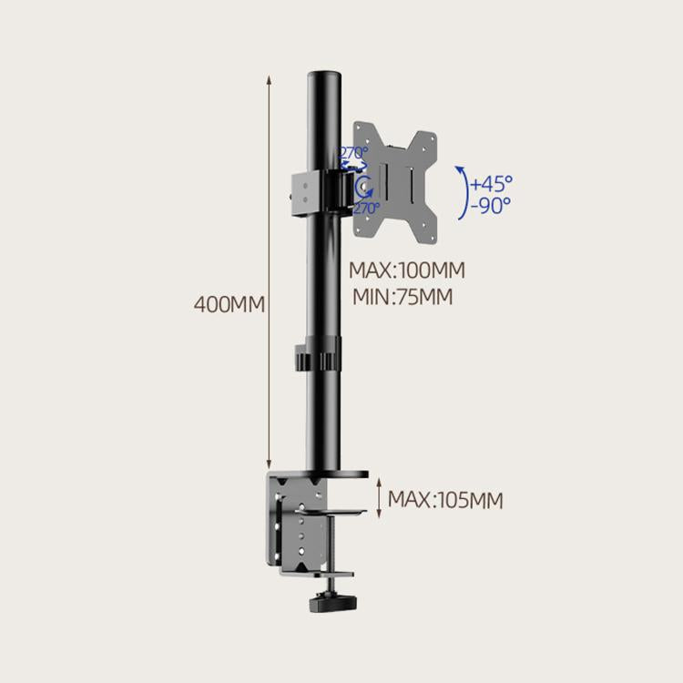 Supporto da scrivania girevole e regolabile in altezza per monitor da 10 a 32 pollici., ZX-MT010
